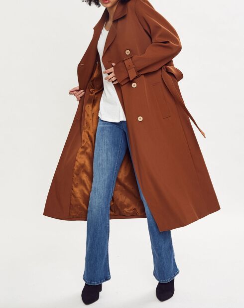 Trench long marron clair